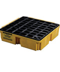 Drum Modular Spill Platform For Customizable Spill Control, Heavy Duty Build, 26.25 X 26 X 6.5 Inches, 15 Gallon Sump, Yellow