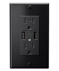 Black 10 Pack 4.8A USB Wall Outlet With Dual USB Ports 15A Tamper Resistant Duplex Receptacle UL Listed for Fast Charging