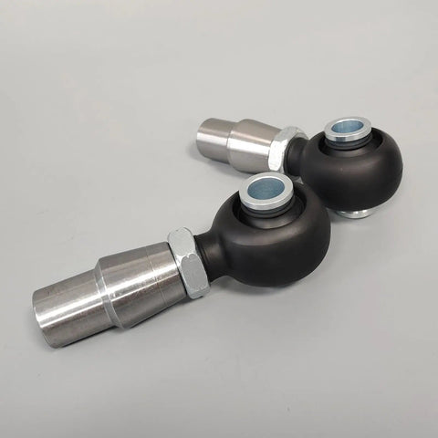 Built Tough Heavy Duty Chromoly Heim Joint Kit 3/4-16 Pair Of Right And Left Thread Rod End Bearings showing black rubber and metal components.