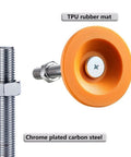 Zero Wobble Rock Solid Heavy Duty Adjustable Leveling Feet Four Pack Thick Carbon Steel Base Plates with rubber mat.