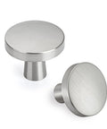 Straight Up Brushed Nickel Cabinet Knobs For Kitchen Updates Made From Rugged Zinc Alloy With Clean Satin Look Comes Fully Equipped With Mounting Hardware For Zero Sweat Installation And Instant Space Refresh - pack of two round knobs.