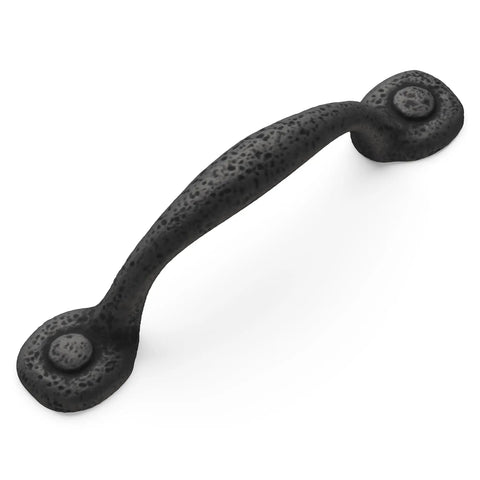 Solid Core Kitchen Cabinet Pulls Pack Of 10 In Black Iron For Doors And Dresser Drawers Luxury Hardware With Three Quarters Of An Inch Hole Center