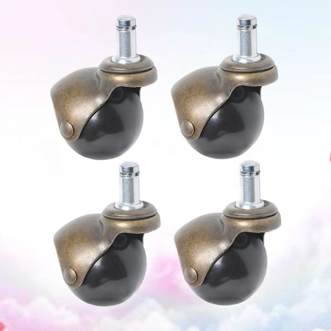 Four Slick Gliding Antique Bronze Swivel Casters Crazy Smooth Rollers For Office Desks And Workbenches With Quiet Locking Wheels Non Marring Carpet Safe.