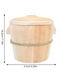 Kickin Flavor Infusion Starts With This Handmade Wooden Rice Steamer Bucket And Tight Fitting Lid built on a stable base with heat-safe handles.