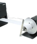 Automatic Label Rewinder Machine for Printers Bidirectional Rewinder with Adjustable Core Holder in use with printer