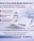 Crizal lens cleaning kit with 3 white microfiber cloths and 3 solution bottles for AR-coated lenses