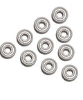 Top Shelf 10 Piece Router Ball Bearing Replacement Kit showing ten sealed ball bearings for 3/16 inch bore, 1/2 inch outer.