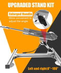BOVZOR mini reciprocating linear actuator mounted on aluminum stand with silver metal finish.