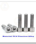 Premium M2 X 10mm Titanium Socket Cap Screws With Hex Allen Drive Built Tough For Model Airplanes And Custom Diy Projects Hella Durable Rust Proof Fastener Set Of 6 Pieces - Close-up of silver titanium screws.