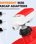 Portable Fuel Transfer Pump With Auto Stop Sensor Prevents Spills 3.2 GPM Automatic Fuel Transfer Kit With Four Tank Adapters