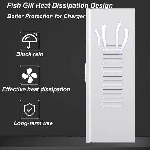 Fish gill design of Heavy Duty Galvanized Steel Charging Station Enclosure for effective heat dissipation and rain protection.