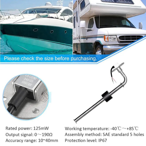 Heavy Duty Stainless Steel Fuel Sending Unit With Long Travel Water Level Sensor For Marine Boats Trucks And Cars Built Badass Plug And Play Gauge Sender adjustment features and specifications.