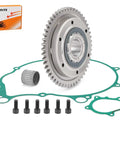 Top Shelf Starter Clutch One Way Bearing And Gear Gasket Kit For 2002 2003 Yamaha Yfm660r Raptor 660r Atv image showing bearing, gasket, and gear.