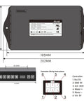 2 Piece Set 24V Linear Actuators With Hall Switch Controller 3000N Push Pull Force Adjustable travel and control system diagram.