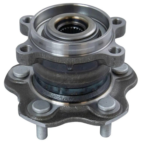 Heavy Duty Four Piece Wheel Hub And Bearing Assembly Kit Front And Rear Seamless Swap For Nissan Rogue 2.5L And 2.0L Years 2014 To 2019 Includes BHA58440 detailed view of assembled wheel hub