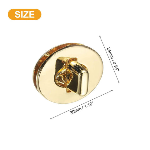 Dope Gold Twist Turn Lock Clasps For Purse And Handbags Hella Sturdy Zinc Alloy Oval Closures Heavy Duty Bag Fasteners 30x24mm
