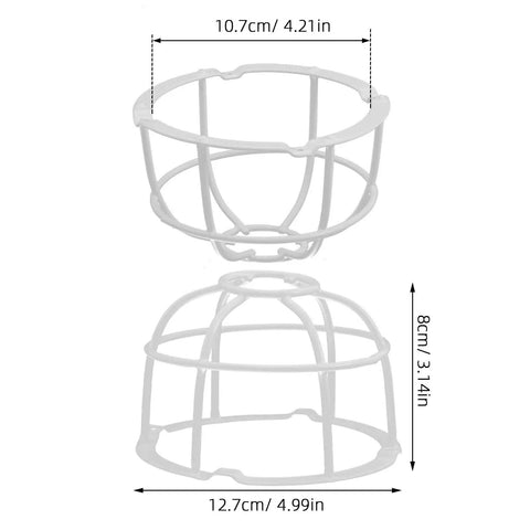 Built Damn Tough Fire Sprinkler Head Protector Wire Cage Guard for ceiling installations, white steel, 10.7cm x 12.7cm size.