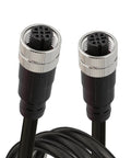 Heavy Duty Workhorse M12 A Coded Five Pin Female To Female Extension Cable With 24 Awg Conductors and Tough PVC jacket ends.