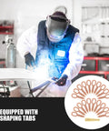 Technician using Auto Body Dent Repair Kit With Puller Rings And Iron Shaping Tabs in workshop
