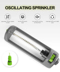 Oscillating Yard Sprinkler Workhorse With 18 Brass Nozzles Clog Resistant Delivers Up To 3600 Sq Ft Coverage shown in gray with green controls