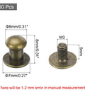 Slick 50 Pack Mini Round Knobs In Sweet Black Zinc Alloy, Hella Sturdy 7mm Drawer Pulls And Cabinet Hardware for easy measurements display.