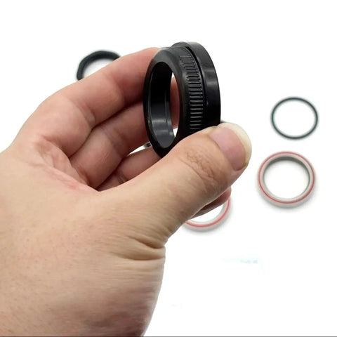 Close-up of a black sealed ring for the Top Shelf Heavy Duty Steering Head Bearing Set For Y Series Electric Scooters Y6s Y8s.
