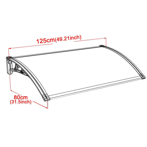 Heavy Duty EV Charger Cover Awning Built Different With Rock Solid Aluminum Shield Staying Dry While You Plug In For Year Round Storm Protection 125X80Cm dimensions sketch