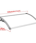 Heavy Duty Electric Vehicle Charging Station Roof Cover dimensions 125cm x 80cm, curved polycarbonate design for protection.