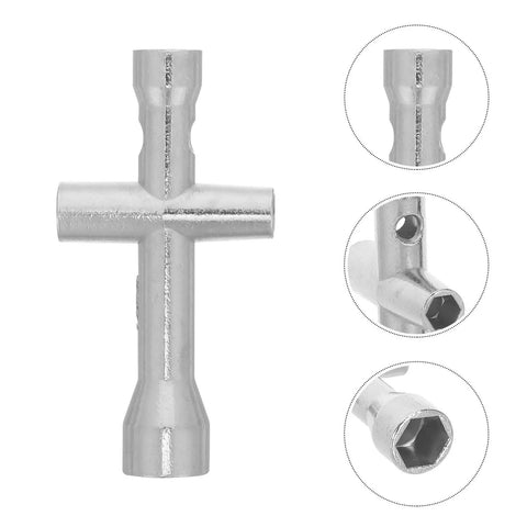 Top Tier Mini RC Wrench Equipped With M2 M2.5 M3 Cross Socket Configurations For Quick Fixes And Absolute No Sweat Scale Model Assembly That Really Hits Different, silver tool with cross socket design.