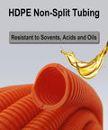 Durable HDPE Non-Split Corrugated Wire Loom Tubing In Red 1 Inch Diameter By 100 Feet resistant to solvents, acids, and oils