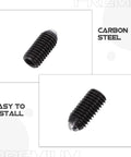10Pc Carbon Steel Hex Head Ball Plunger Screws Black Spring Loaded Positioning Grubs For Tools And Fixtures Snug Fit No Slip Lockdown close-up view