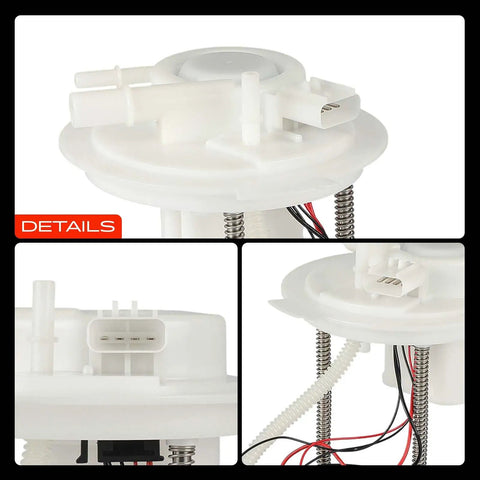 Direct Drop-In Electric Fuel Pump And Sender Assembly For Chrysler 200 3.6L And Jeep Cherokee KL FWD Only, detailing connector and assembly design.