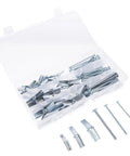 Heavy Duty Toggle Bolt And Wall Anchors Kit For Drywall And Hollow Walls For DIYers, 48-Piece Carbon Steel Set with open case view