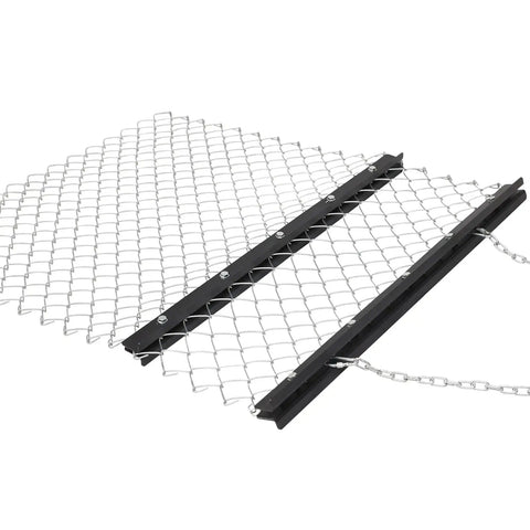 4 Foot By 5 Foot Chain Harrow For ATV And UTV Tractor Attachments - Heavy-Duty, Rust-Proof; shown flat and folded, chain visible