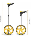 Pro Grade Digital Measuring Wheels Two Pack Featuring Bright Backlit Lcd Panel And Collapsible Telescopic Handle, showing two sizes.