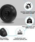 4 Inch Polypropylene Caster Wheels Replacement Set Of 4 With 400 Lb Load Capacity Each, Non Marking Floor Protective Wheels