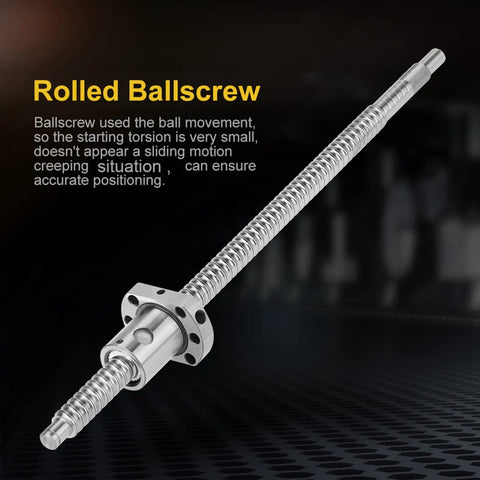 Premium Rolled Ballscrew 300Mm Featuring Anti Backlash Design With Heavy Duty Metal Ball Nut Engineered For Cnc Mills And Printers close-up view.