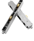 Heavy Duty Stainless Steel Sliding Door Pulley Featuring Dual Copper Wheel Bearing Rollers in a close-up view for smooth gliding.