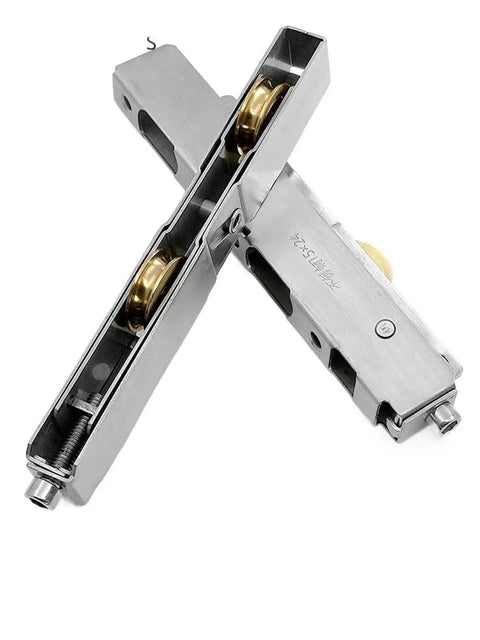 Heavy Duty Stainless Steel Sliding Shower Door Pulley With Double Copper Wheel Bearing Rollers, showcasing smooth, rust-proof design.
