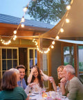 Super Tough Shatterproof Outdoor String Lights 100ft With Dimmable Vintage Edison Led Filament Bulbs That Give Off That Cozy Warm 2200k Glow Over Patio Gathering