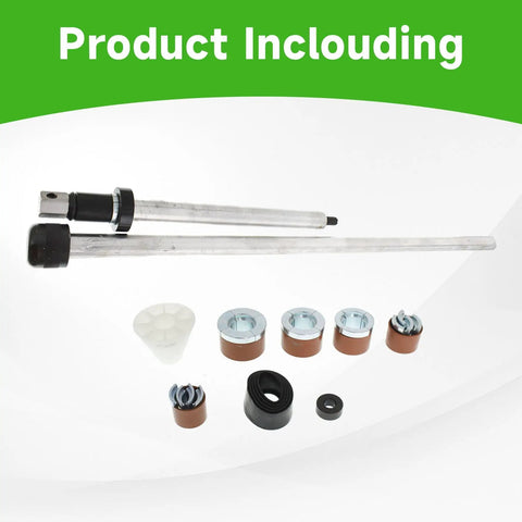 Under The Hood Camshaft Bearing Installer Remover Tool Universal Range 1.125 to 2.69 Inches, includes pressing tools and components.