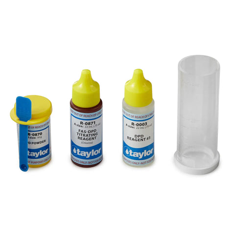 Game Changing Pool And Spa Water Test Kit FAS DPD Chlorine Drops For Free And Combined Chlorine Check - reagents and tube