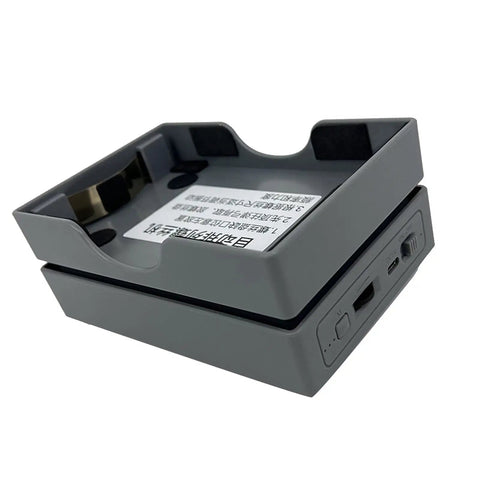 Fully Automatic Screw Feeder With Six Slick Vibration Trays Pro Plug And Play Electric Counter No Sweat Fastener Sorter For Knuckle Busting Work And Weekend Projects - grey organizer with rounded edges.