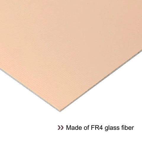 Two Pack FR4 Single Sided Copper Clad PCB Boards corner detail showing copper plate and glass fiber material, 200 x 150 mm