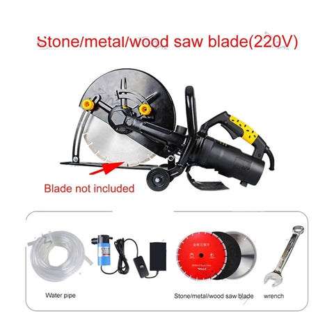 Heavy Duty Electric Circular Saw With Adjustable Angle Portable Cutting Machine for stone, metal, wood, 220V, blade not included.