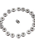 Rock Solid V Groove Ball Bearings With Slick Steel Pulley Wheels Heavy Duty Carbon Steel Guide Rail Rollers arranged in a circle.