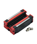 Get Your Hands On This High Precision Linear Guide Rail Kit HGH25CA Featuring Smooth Square Carriages And Ultra Low Friction Bearings For Effortless Machine Motion And Super Accurate Sliding Action Today., red black HGH25CA linear guide rail carriage with grease fitting