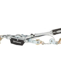 Beefy Double Gear Hand Cable Puller Two Ton Capacity Heavy Steel Twin Ratchet showing spring latch hooks and handle.
