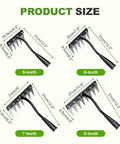 Heavy Duty Weeding Rake Version 2 With 5 6 7 8 Teeth Carbon Steel Garden Tool sizes chart showing different teeth options.