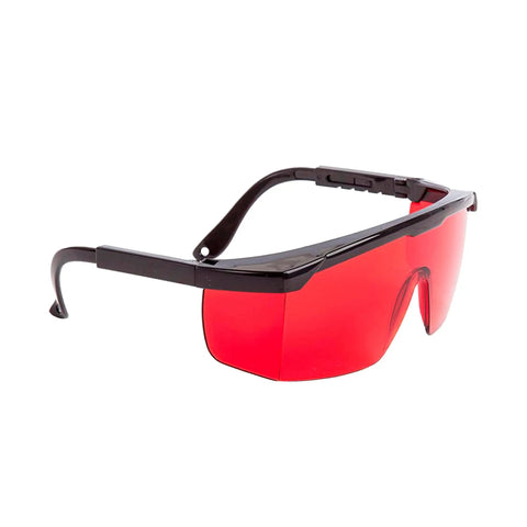 Professional Impact Resistant Red Laser Viewing Glasses That Slay Harsh Glare And Deliver Hella Dead Nuts Alignment On Demanding Job Sites Perfectly Compatible With GRL Series Measuring Tools, side view.
